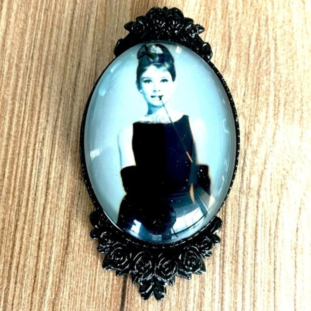 Audrey Hepburn Large Victorian Style Brooch, NWT, Handmade, Unworn